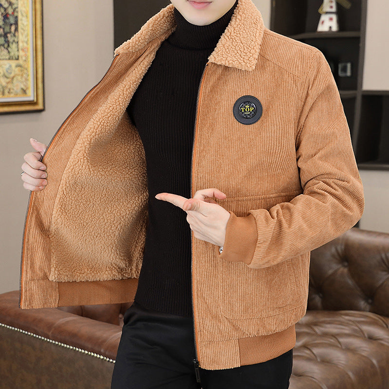 Corduroy Sherpa Lined Relaxed Jacket
