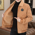 Men's Jacket – Corduroy with Sherpa Lining – Relaxed Fit – Zipper – Ribbed Edges