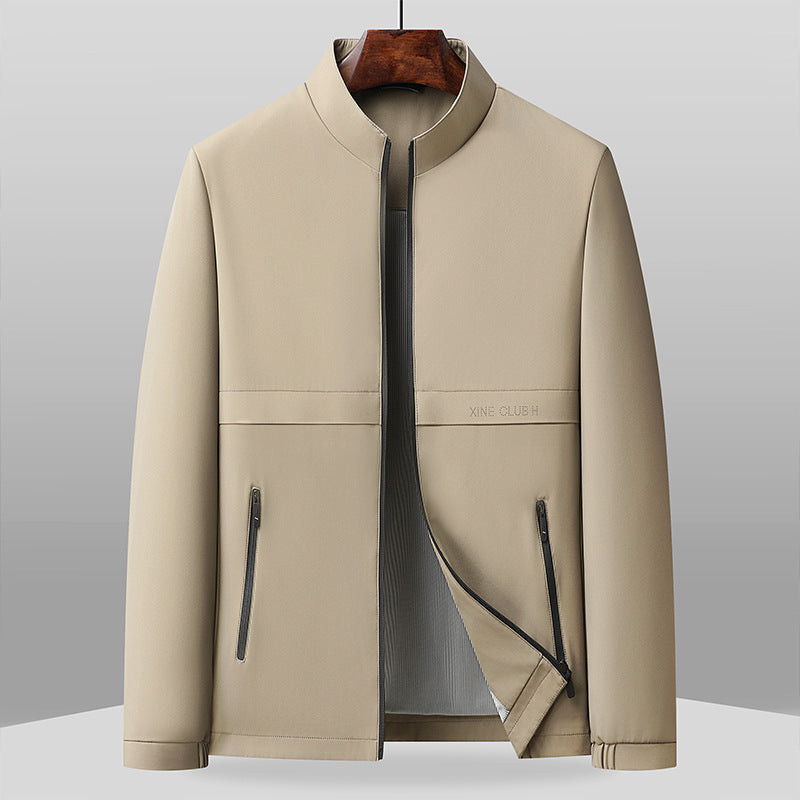 Regular Fit Band Collar Full-Zip Jacket