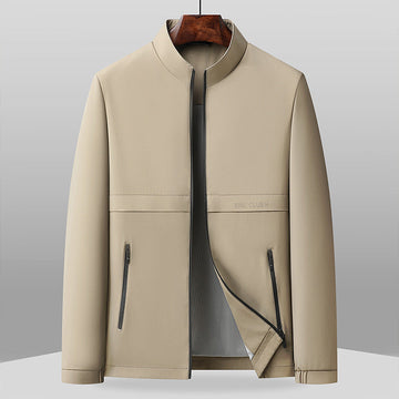 Regular Fit Band Collar Full-Zip Jacket