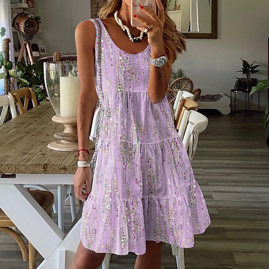 Lightweight Cotton Tiered A-Line Dress