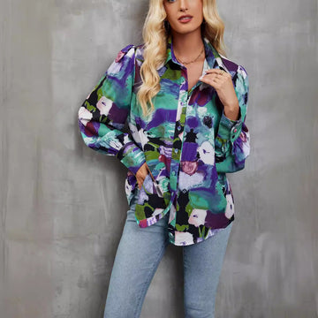 Light Cotton Floral Print Relaxed Fit Shirt