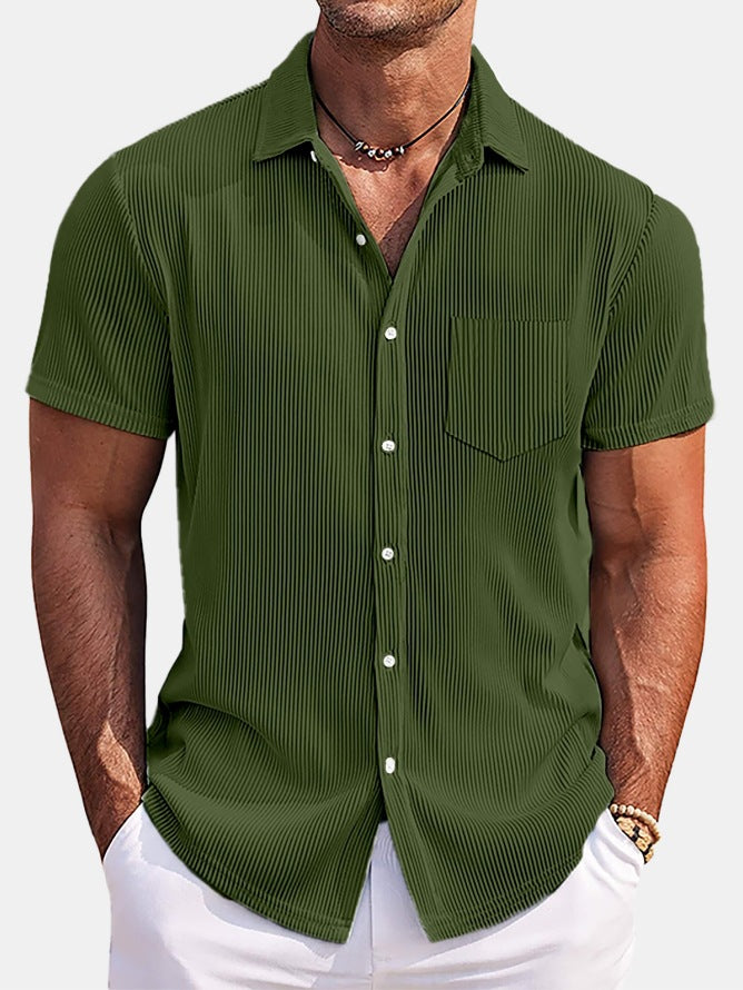 Corduroy Relaxed Fit Short Sleeve Shirt