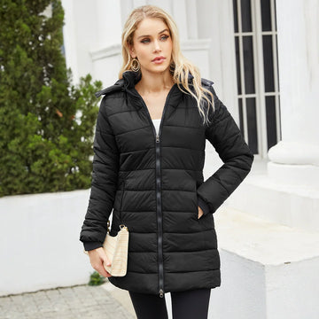 Quilted Detachable Hood Puffer Jacket