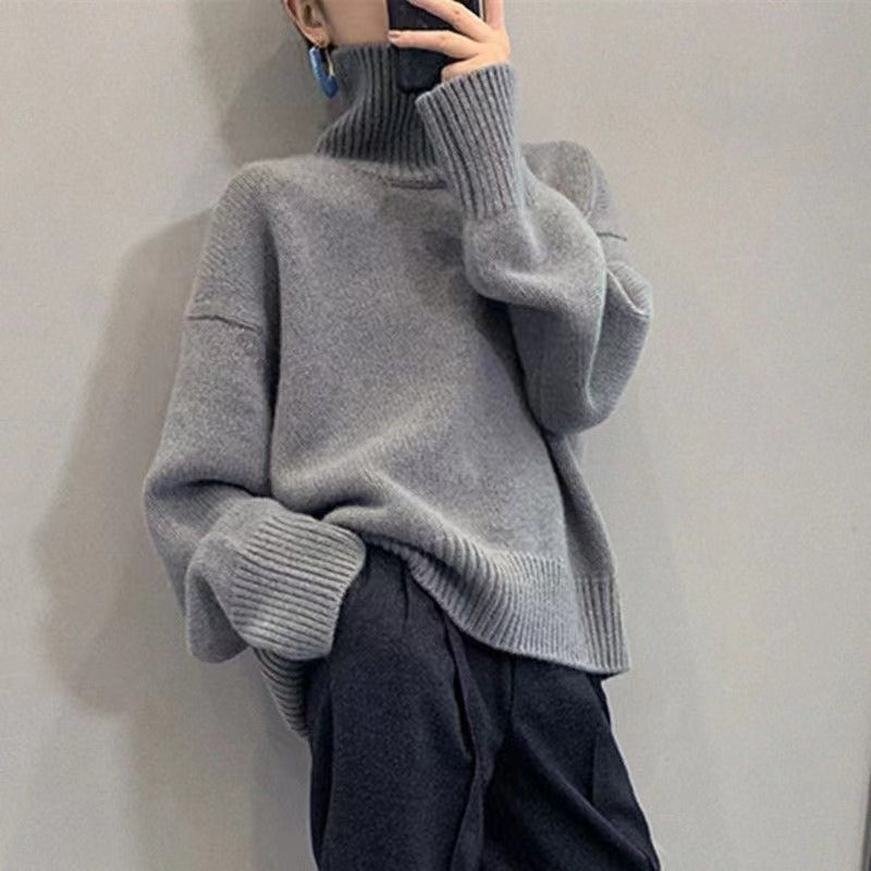 Knit Oversized Turtleneck Pullover Sweater