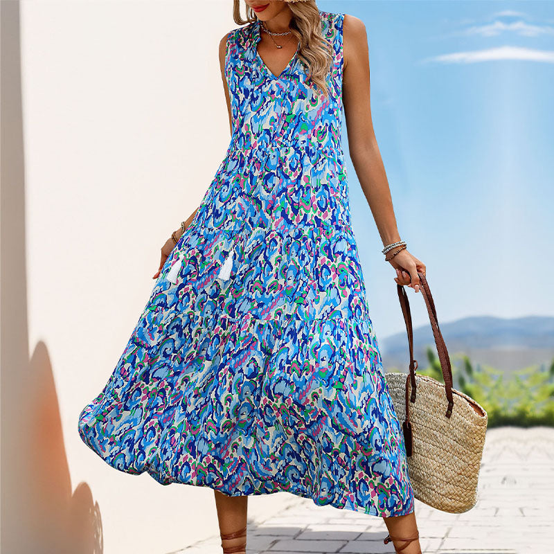 Light Cotton Sleeveless A-line Midi Dress