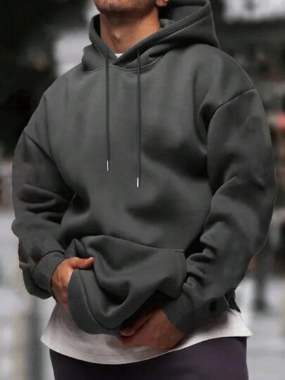 Quarter Zip Relaxed Kangaroo Pocket Hoodie