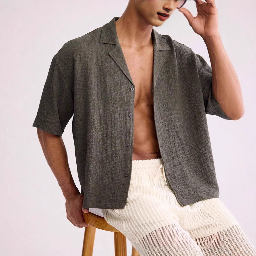 Lightweight Breathable Textured Relaxed Shirt