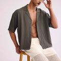 Men's Shirt with Short Sleeves – Relaxed Fit – Textured Woven – Lightweight and Breathable