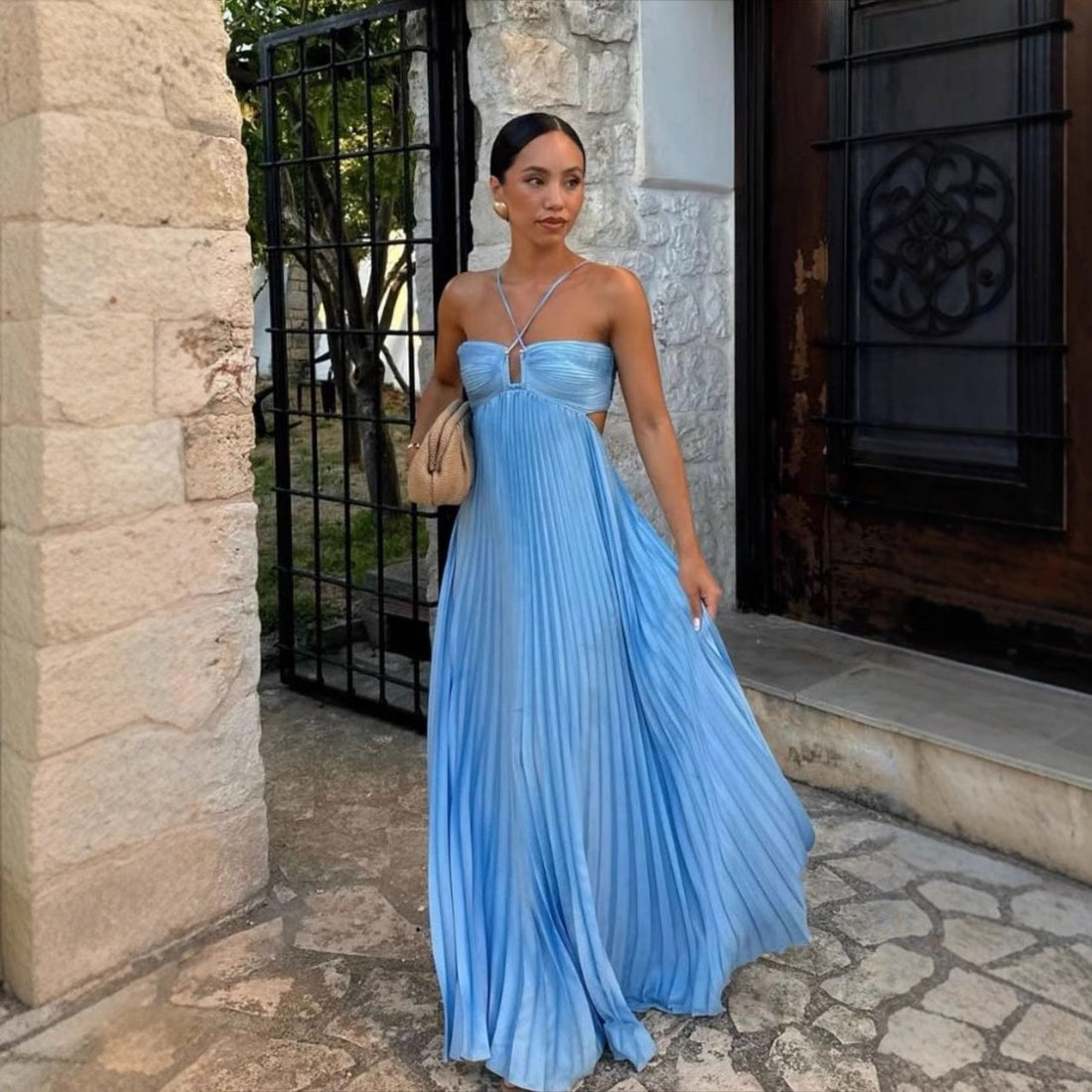 Sweetheart Cut-Out A-line Maxi Dress