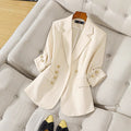 Women's Blazer – Tailored Fit – Three-Quarter Sleeves – Classic Lapel – Luxurious Fabric