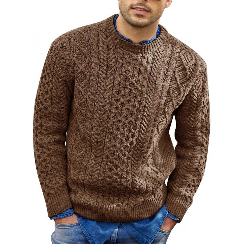 Soft Cable Knit Slim Fit Pullover Sweater