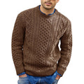 Men's Pullover Sweater – Slim Fit – Cable Knit – Soft Knit – Ribbed Edge – Casual Look