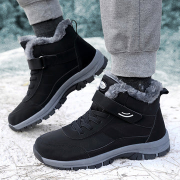 Synthetic Lace-Up Velcro Mid-Ankle Boots