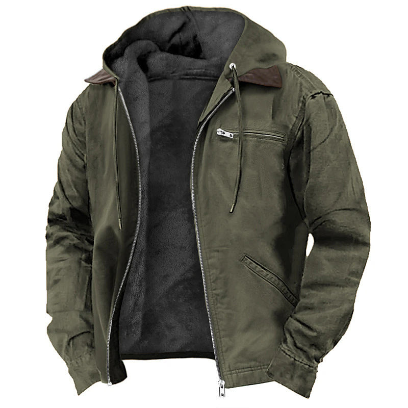 Men's Hoodie Jacket – Fleece Lining – Relaxed Fit – Zipper – Practical Pockets