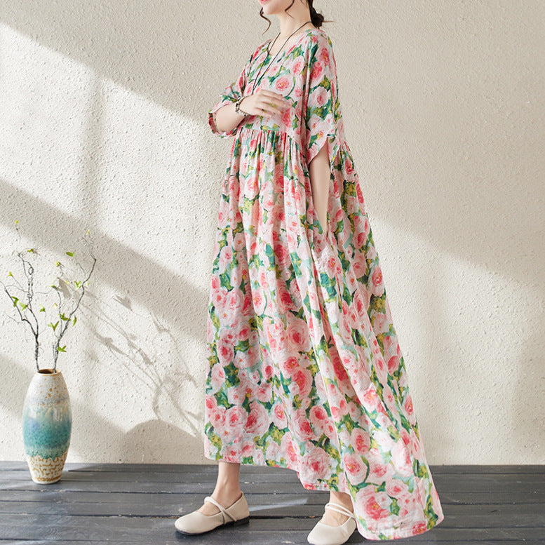 Lightweight Breathable Floral Maxi Dress