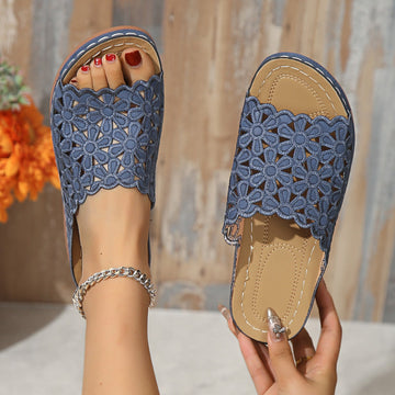 Breathable Comfort Floral Cutout Sandals