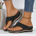 Women's Sandals – Open Toe – Flower Application – Flat Sole – Light and Breathable