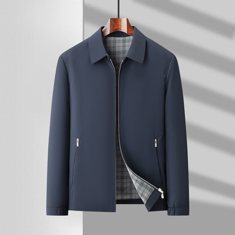 Spread Collar Plaid Lined Jacket