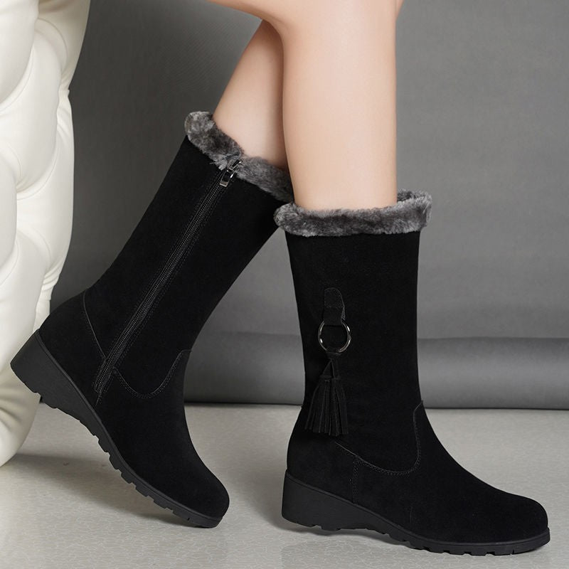 Mid-Calf Wedge Boots