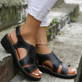 Women's Sandals – Open Toe – Light Wedge Sole – Cutout Design – Slingback Strap