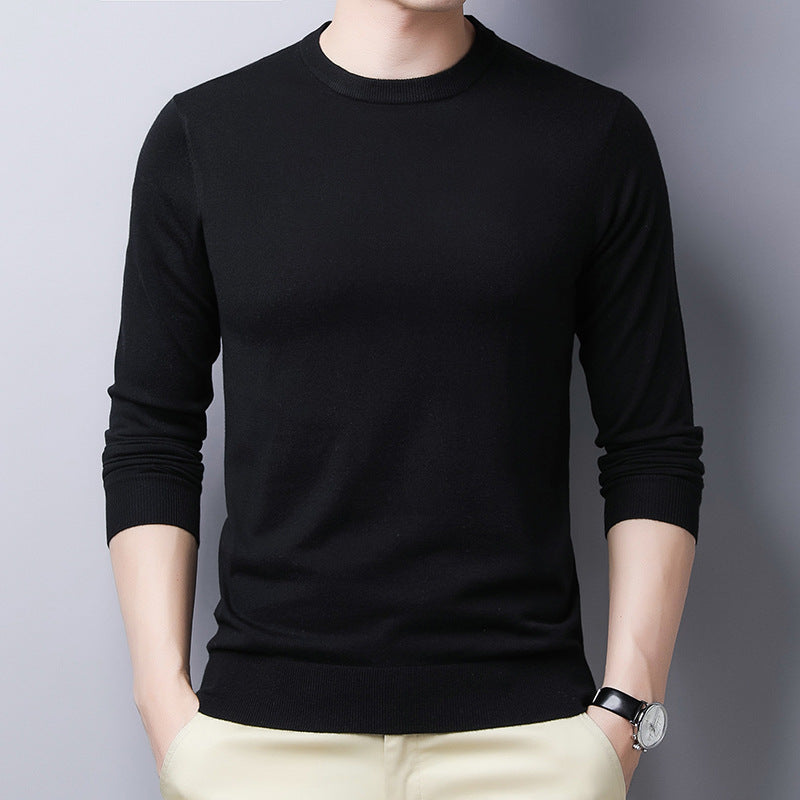 Silk Wool Blend Slim Fit Long-Sleeve T-Shirt