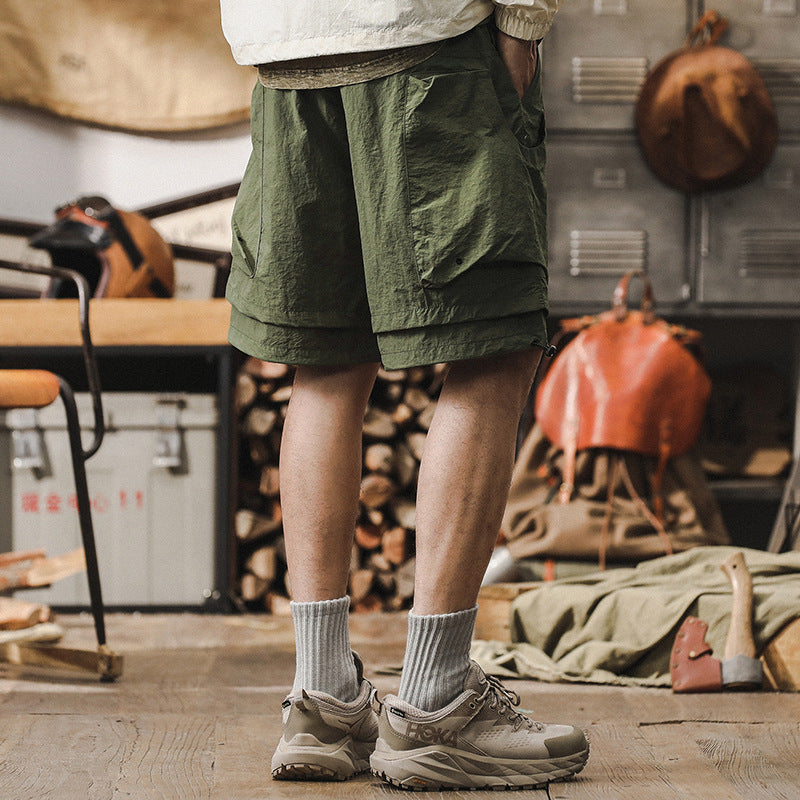 Men's cargo shorts – relaxed fit – quick-drying – mesh pocket – adjustable waist