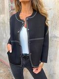Women's Cardigan Jacket – Relaxed Fit – Soft Knit – Button Closure – Round Neck