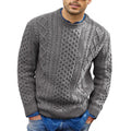 Men's Pullover Sweater – Slim Fit – Cable Knit – Soft Knit – Ribbed Edge – Casual Look
