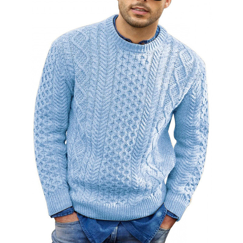 Soft Cable Knit Slim Fit Pullover Sweater