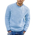 Men's Pullover Sweater – Slim Fit – Cable Knit – Soft Knit – Ribbed Edge – Casual Look