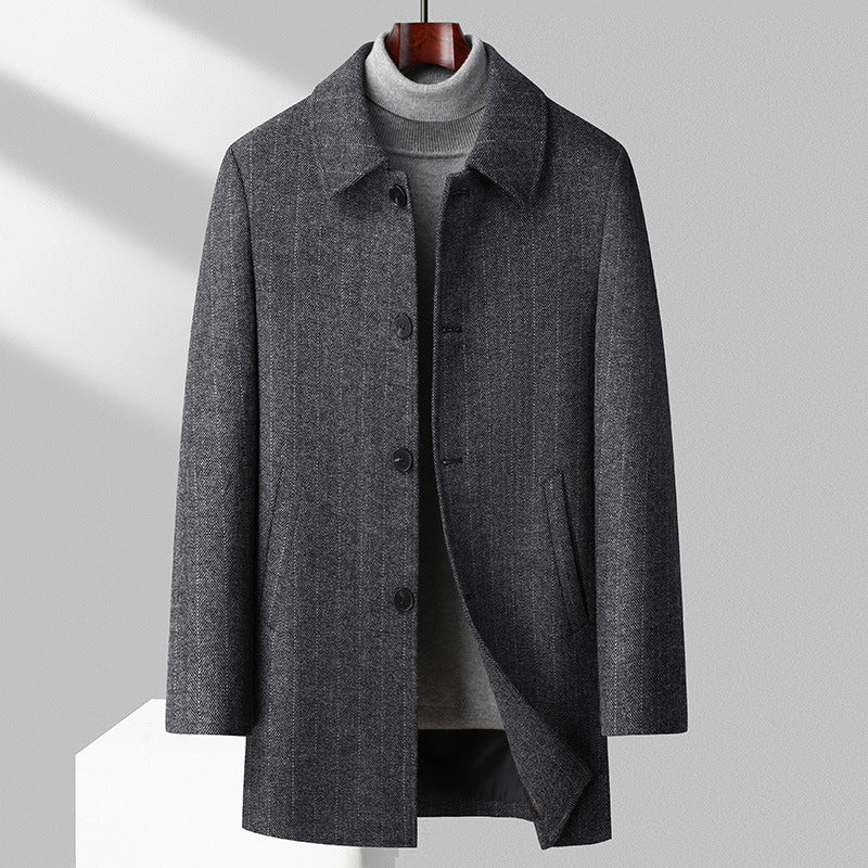 Wool Blend Regular Fit Mid-Length Coat