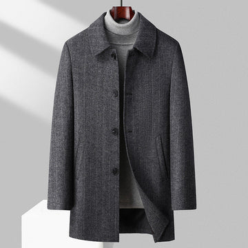 Wool Blend Regular Fit Mid-Length Coat
