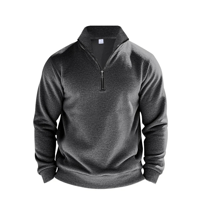 Brushed Knit Relaxed Fit Half-Zip Sweater