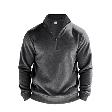 Brushed Knit Relaxed Fit Half-Zip Sweater