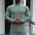 Men's Long-Sleeve T-Shirt – Slim Fit – Soft Stretch Cotton – Raglan Sleeves – Crew Neck