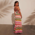 Women's maxi dress – halterneck – light and breathable – ruffled bohemian cut