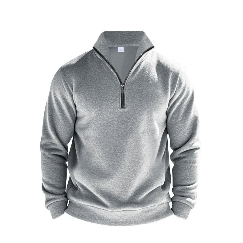 Brushed Knit Relaxed Fit Half-Zip Sweater