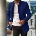 Men's Overcoat – Wool Blend – Slim Fit – Stand Collar – Hidden Closure
