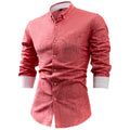 Men's Shirt – Slim Fit – Cotton/Linen – Long Sleeves – Versatile and Breathable