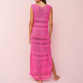 Dress for Women – Knit – Slim Fit – Sleeveless – Open Knit with Side Slit