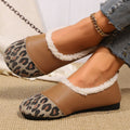 Women's Moccasins – Faux Leather – Slip-on – Full Fur Lining – Animal Print Detail