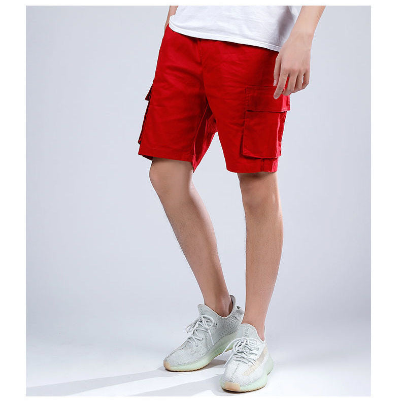 Men's Cargo Shorts – Loose Fit – 100% Cotton – Knee-Length with Multiple Pockets
