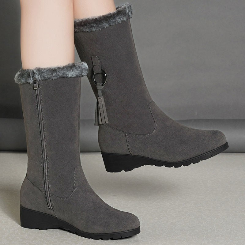 Mid-Calf Wedge Boots