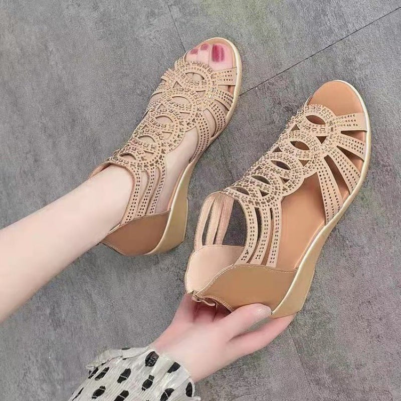 Cutout Gladiator Ankle Strap Sandals