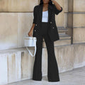 Women's Jumpsuit – Relaxed Fit – Single Breasted Blazer – Wide High-Waisted Trousers