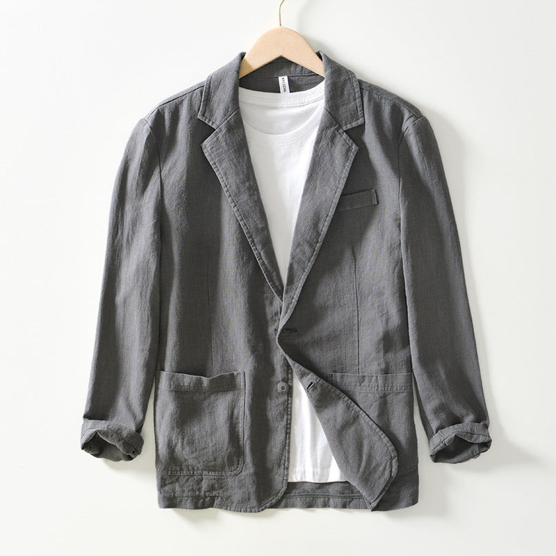Men's Blazer – Cotton Linen Mix – Relaxed Fit – Single-Breasted with Pockets