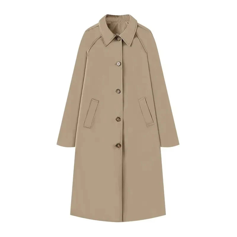 Wool Blend Relaxed Straight Fit Coat