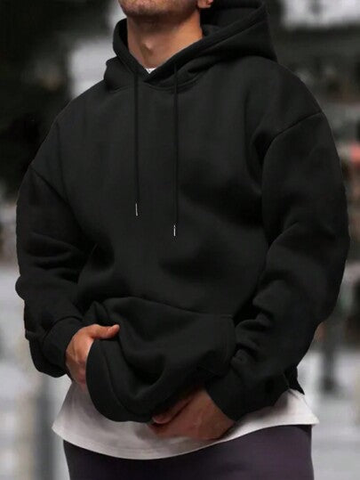 Quarter Zip Relaxed Kangaroo Pocket Hoodie