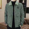 Men's Jacket – Corduroy with Sherpa Lining – Relaxed Fit – Zipper – Ribbed Edges
